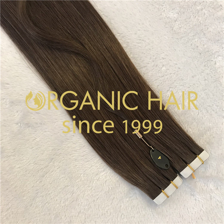 cuticle hair tape in hair extensions brown color H100
